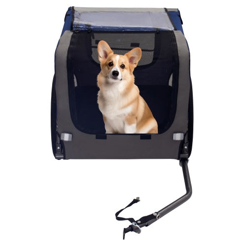 Dog Bike Trailer, Breathable Mesh Dog Cart With 3 Entrances, Safety Flag, 8 Reflectors, Folding Pet Carrier Wagon With 20 Inch Wheels, Bicycle Carrier For Medium And Small Sized Dogs