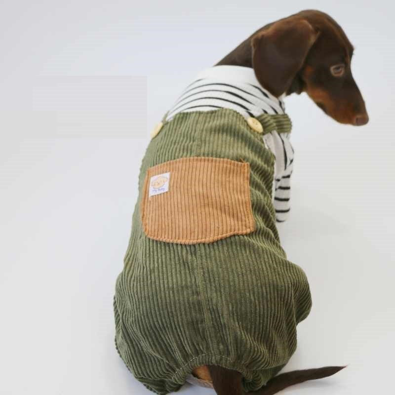 Fake Two Thin Corduroy Four-foot Pants Teddy Sausage Schnauzer York Summer Small Pet Clothes