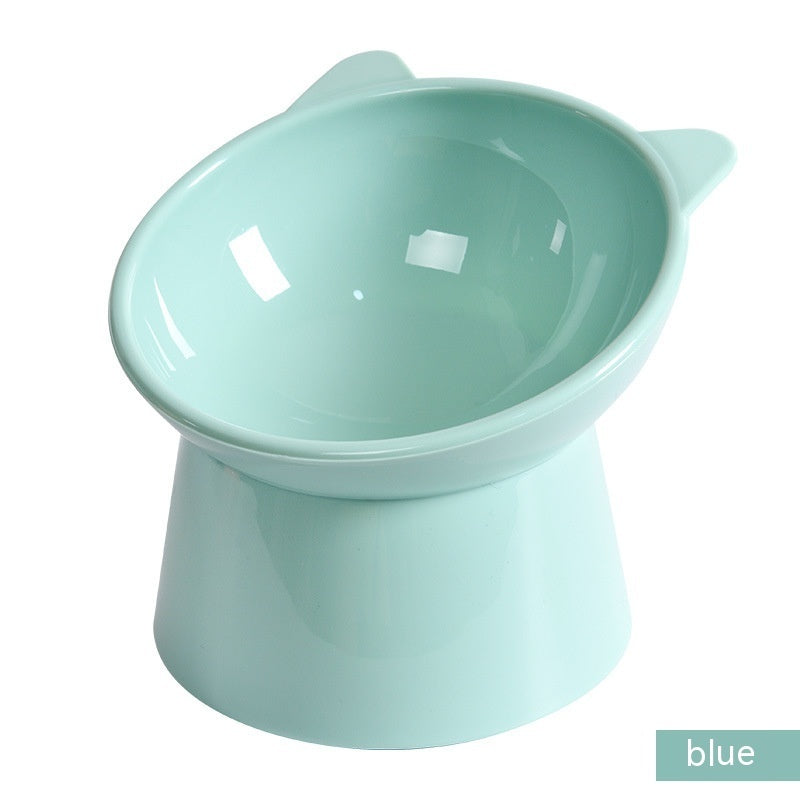 High Foot Oblique Neck Protection Pet Bowl