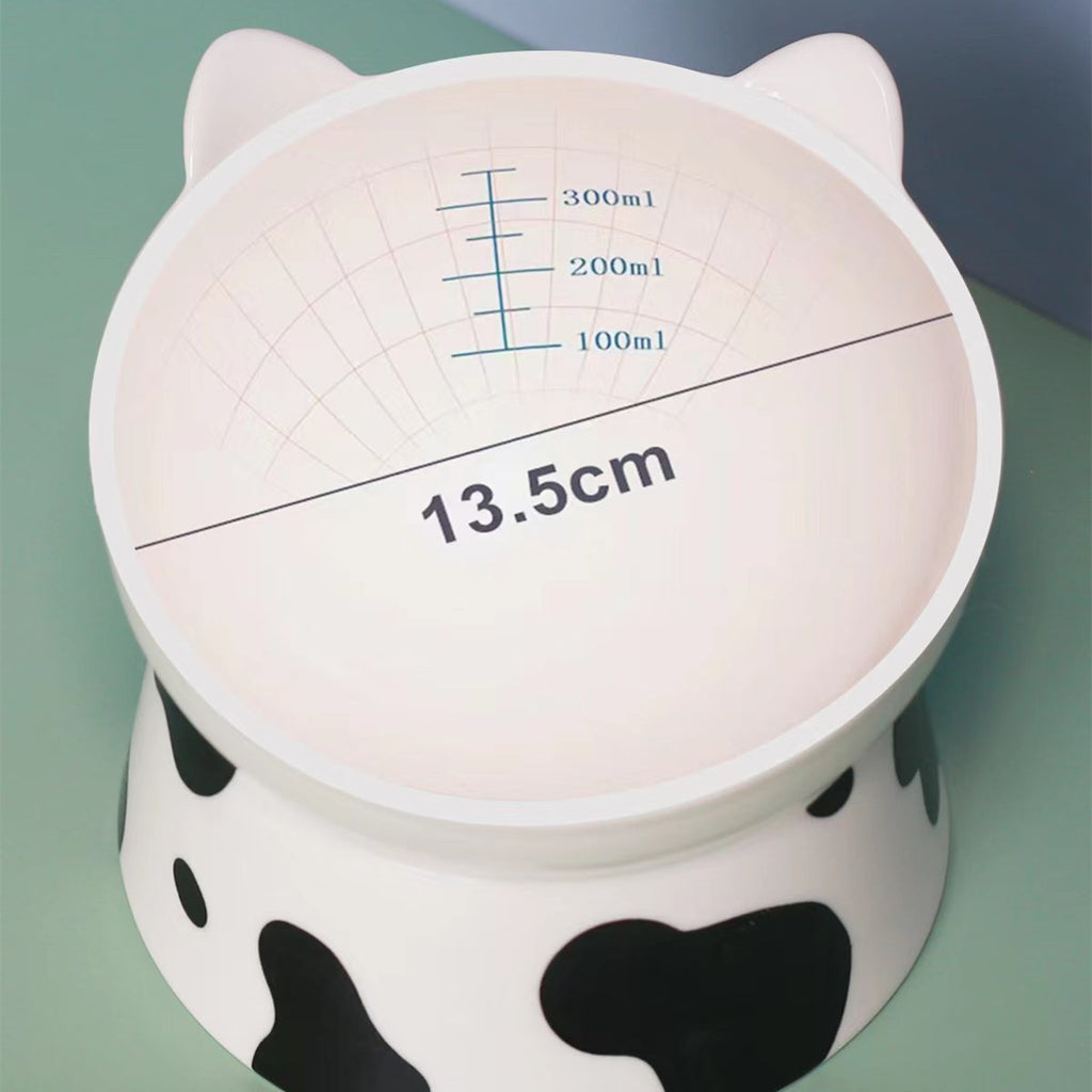 Pet Ceramic Bowl Large Diameter High Foot Oblique Mouth Protection Cervical Spine