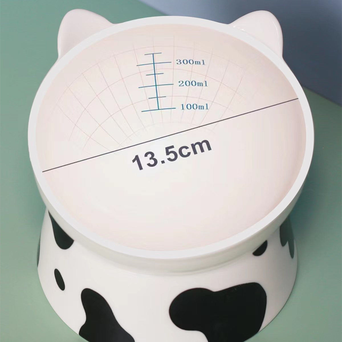 Pet Ceramic Bowl Large Diameter High Foot Oblique Mouth Protection Cervical Spine