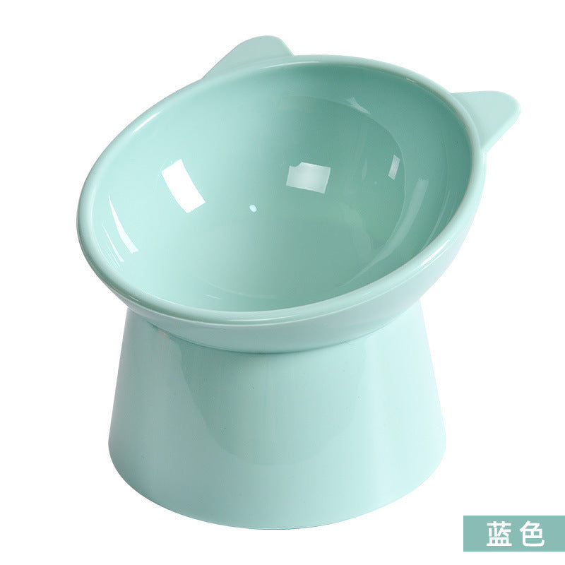 High Foot Oblique Neck Protection Pet Bowl