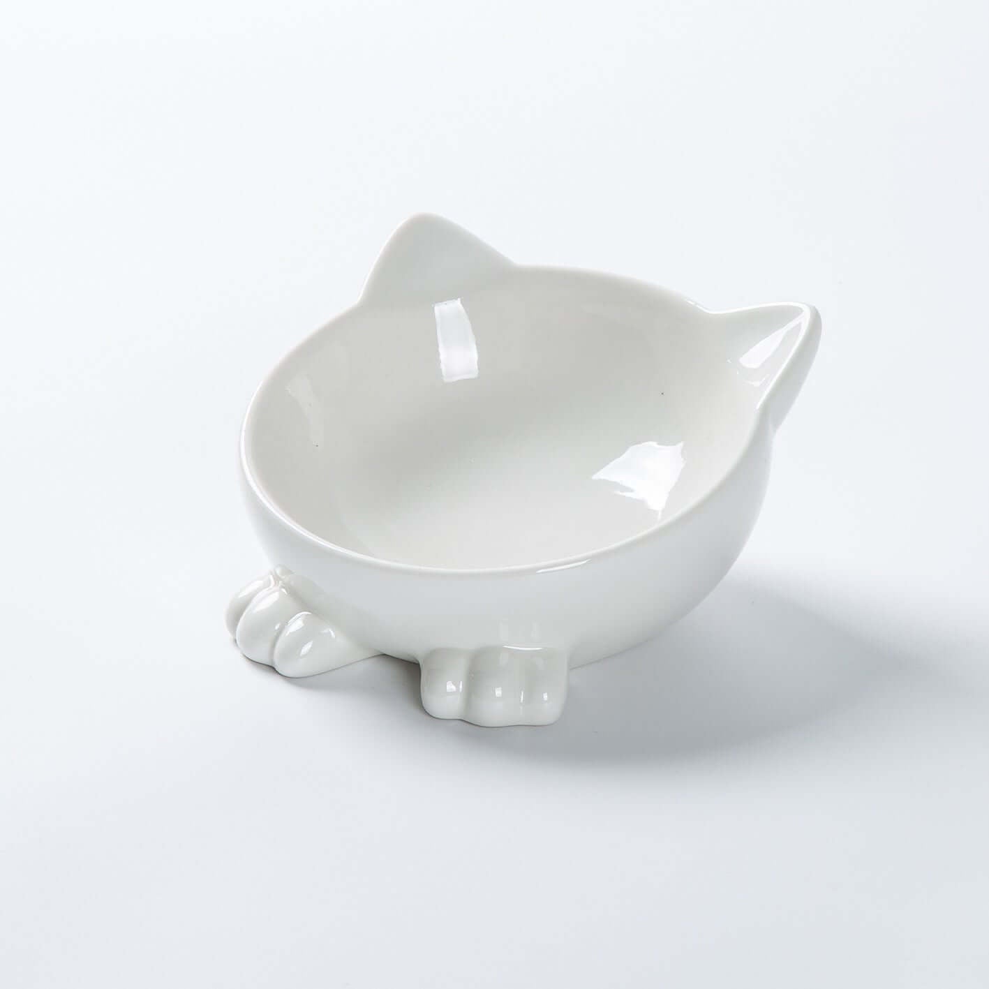 Cartoon Cat Face Figurine Ceramic High-foot Bowl Protect Cervical Drinking Bowl Cat Food Utensils Pet Cat Bowl Pet Supplies