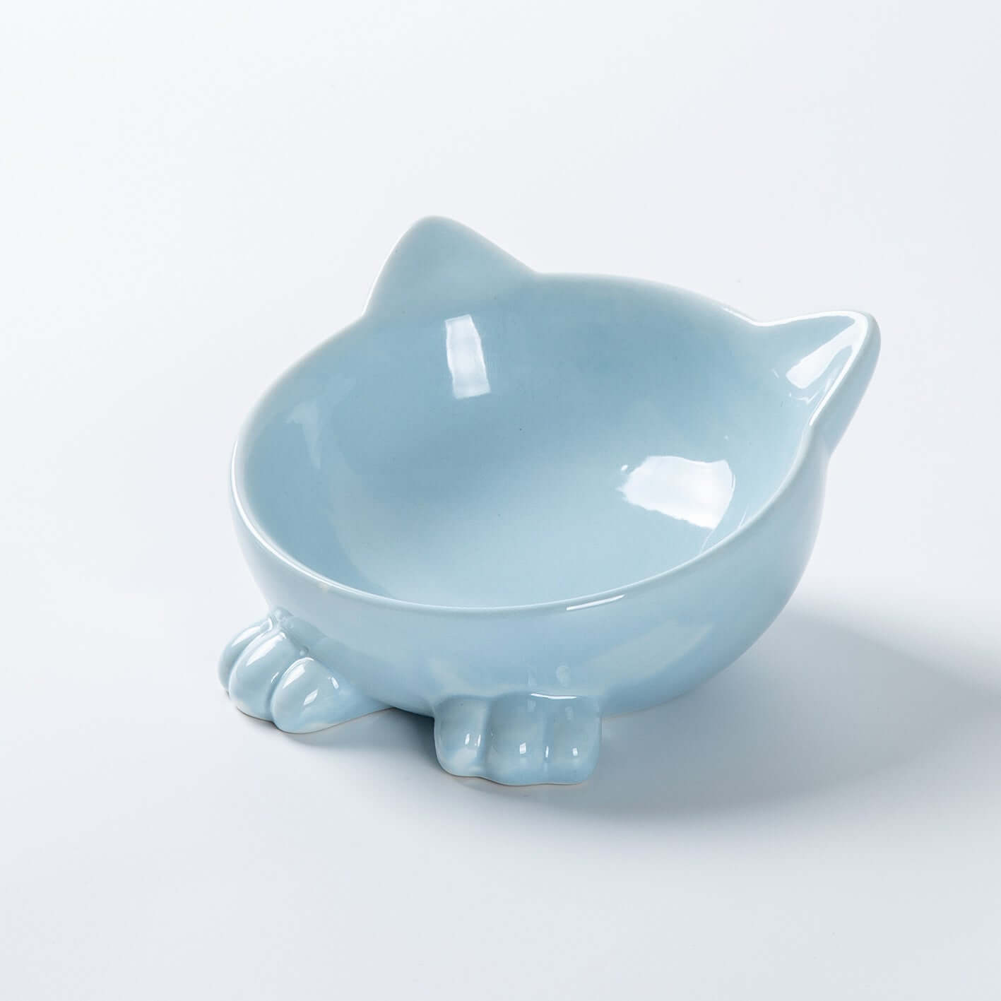 Cartoon Cat Face Figurine Ceramic High-foot Bowl Protect Cervical Drinking Bowl Cat Food Utensils Pet Cat Bowl Pet Supplies