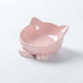 Cartoon Cat Face Figurine Ceramic High-foot Bowl Protect Cervical Drinking Bowl Cat Food Utensils Pet Cat Bowl Pet Supplies
