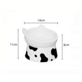 Pet Ceramic Bowl Large Diameter High Foot Oblique Mouth Protection Cervical Spine