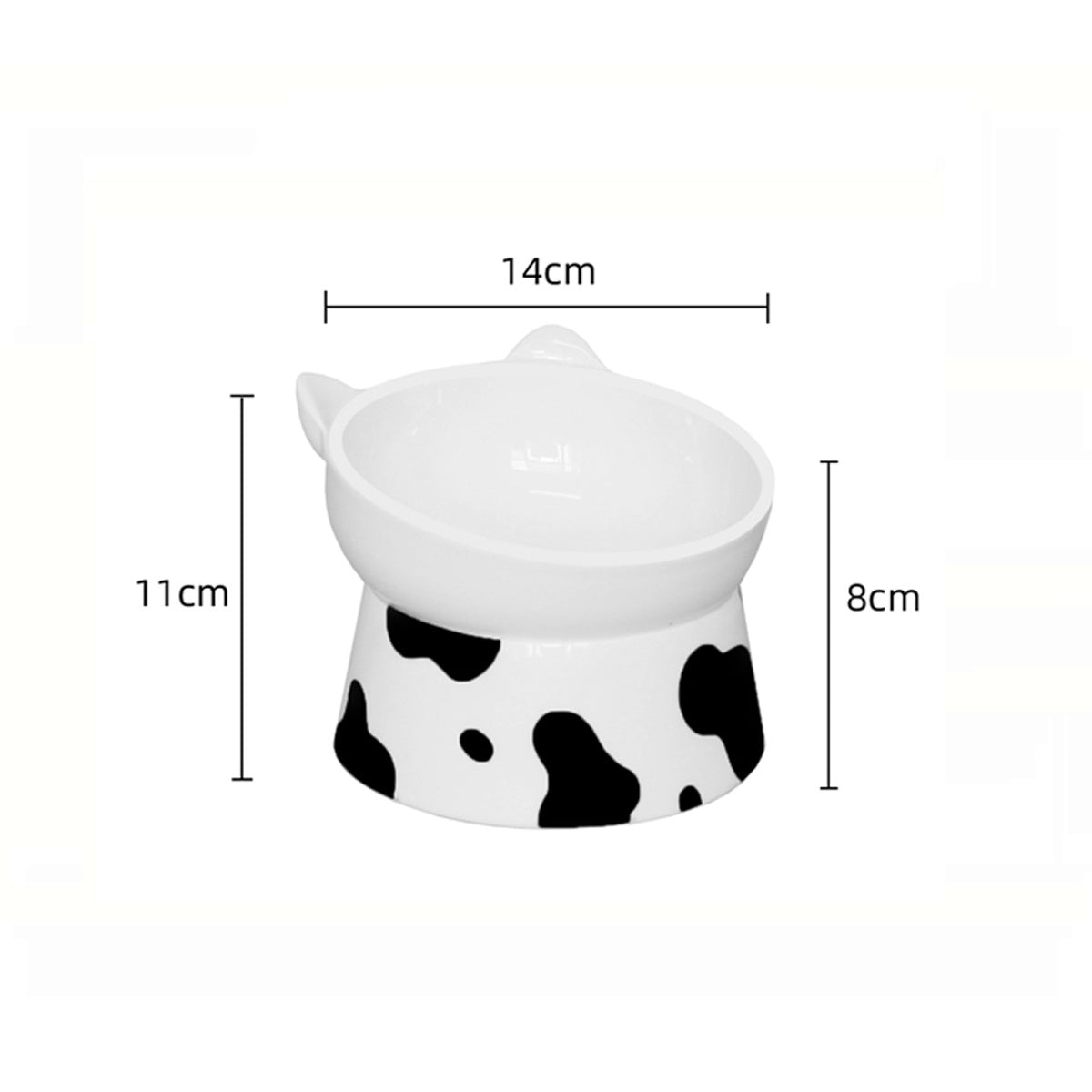 Pet Ceramic Bowl Large Diameter High Foot Oblique Mouth Protection Cervical Spine