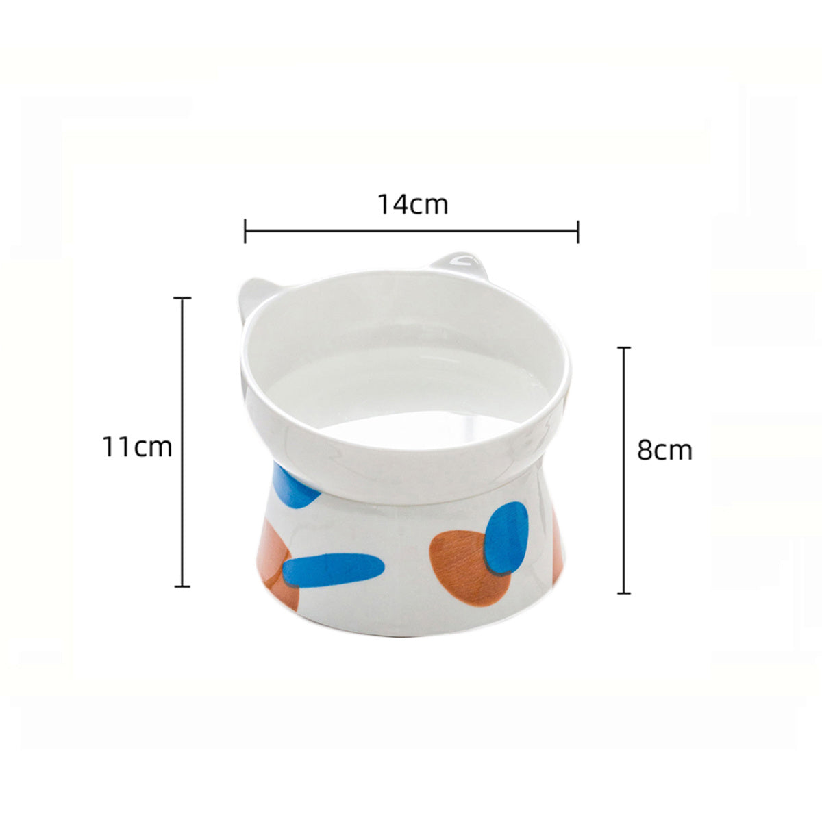 Pet Ceramic Bowl Large Diameter High Foot Oblique Mouth Protection Cervical Spine